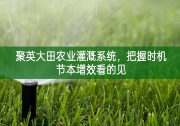 「智慧農(nóng)業(yè)」聚英大田農(nóng)業(yè)灌溉系統(tǒng)，把握時機(jī)節(jié)本增效看的見